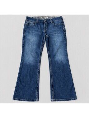 Ariat REAL Denim Womens 34R Mid Rise Bootcut Jeans Medium Wash Western Blue